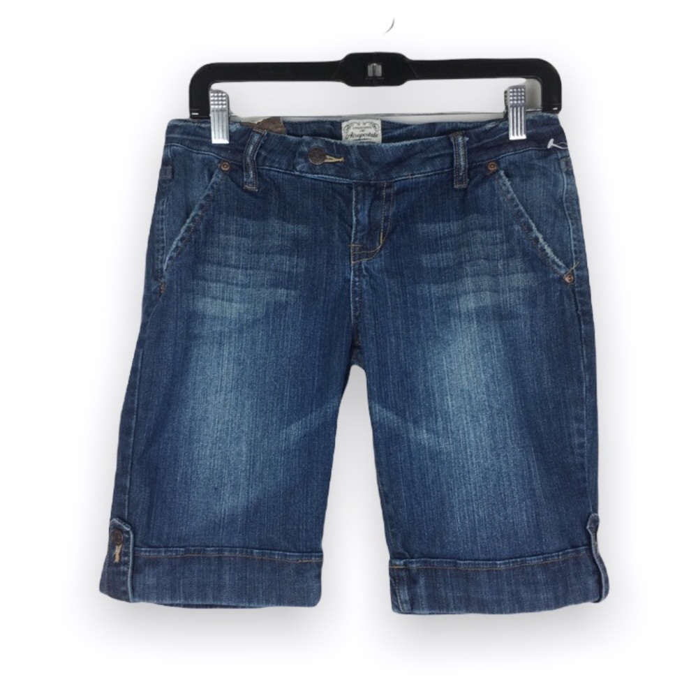 NEW Aeropostale Womens Blue Denim Long Bermuda‎ Shorts Size 3 4
